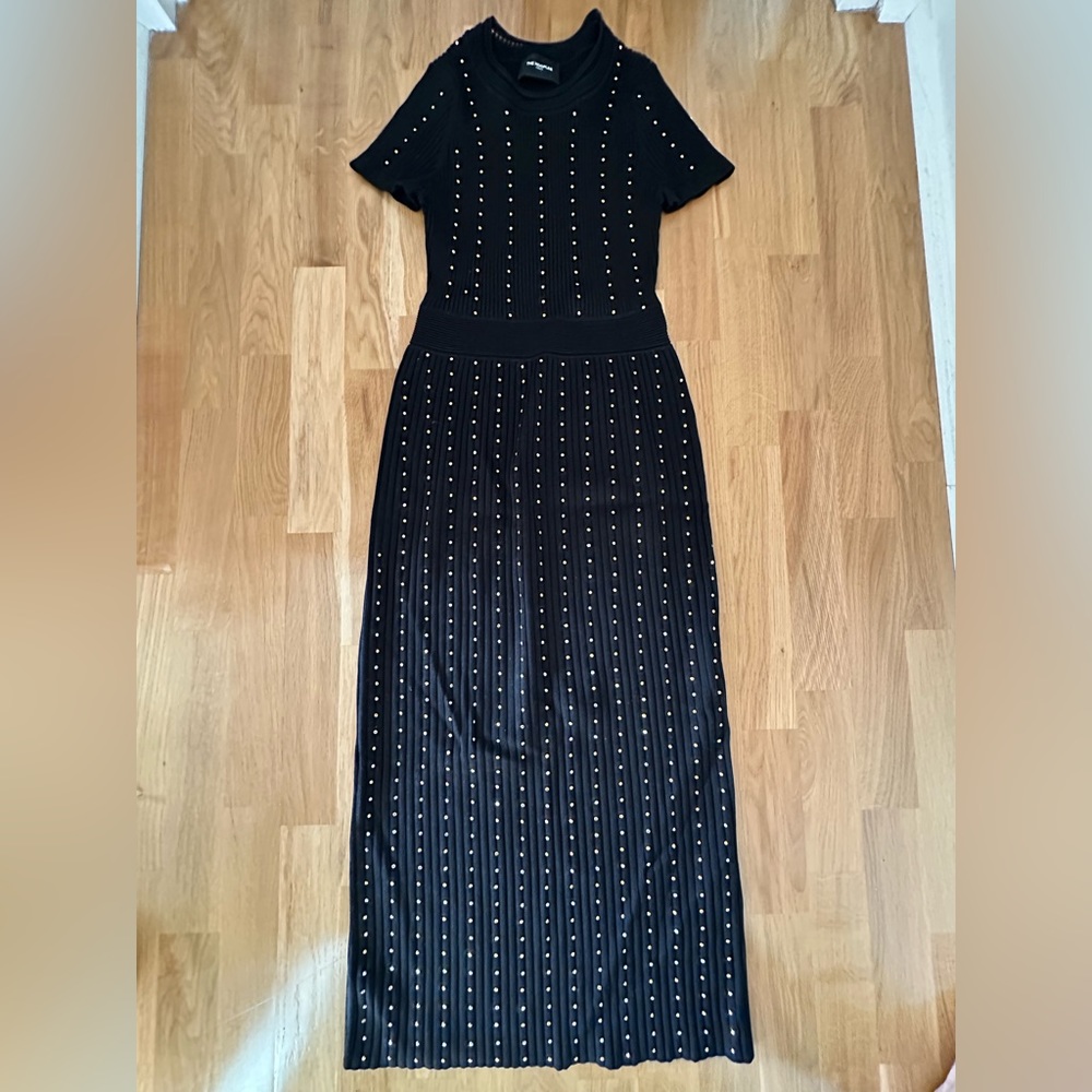 THE KOOPLES Knit Studded T Shirt Dress